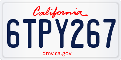 CA license plate 6TPY267