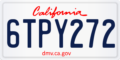 CA license plate 6TPY272