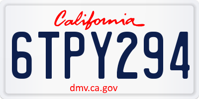 CA license plate 6TPY294
