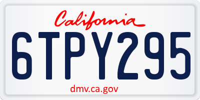 CA license plate 6TPY295