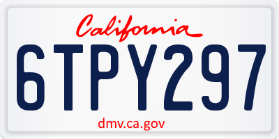 CA license plate 6TPY297