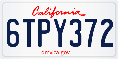 CA license plate 6TPY372