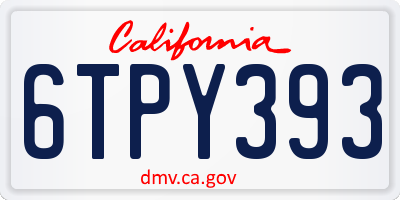 CA license plate 6TPY393
