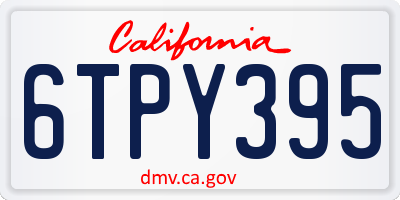 CA license plate 6TPY395