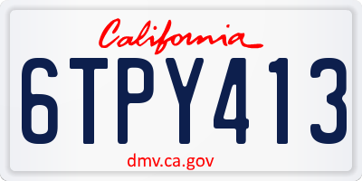 CA license plate 6TPY413