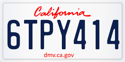 CA license plate 6TPY414