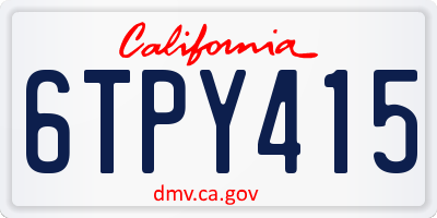 CA license plate 6TPY415