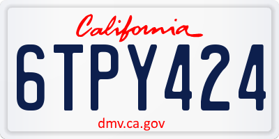 CA license plate 6TPY424