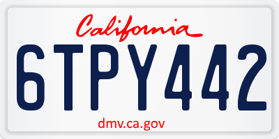 CA license plate 6TPY442