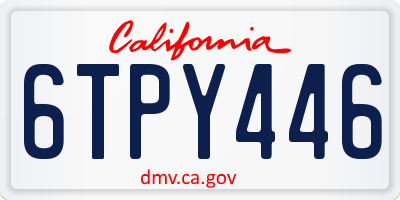 CA license plate 6TPY446