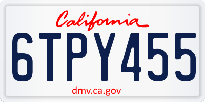 CA license plate 6TPY455