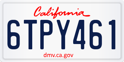 CA license plate 6TPY461