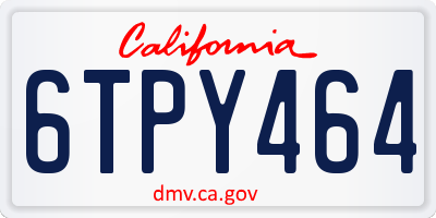 CA license plate 6TPY464