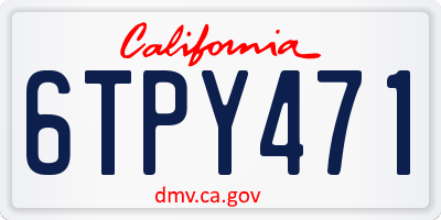 CA license plate 6TPY471
