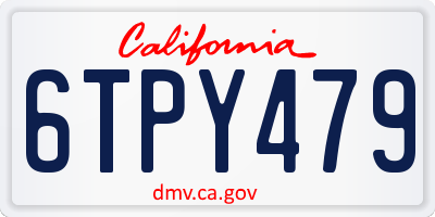 CA license plate 6TPY479