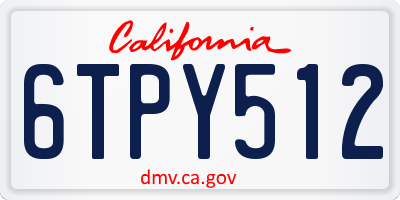 CA license plate 6TPY512