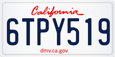 CA license plate 6TPY519