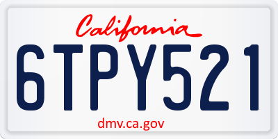 CA license plate 6TPY521