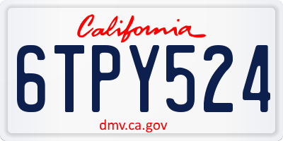 CA license plate 6TPY524