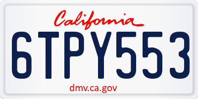 CA license plate 6TPY553