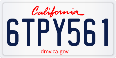 CA license plate 6TPY561