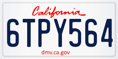 CA license plate 6TPY564