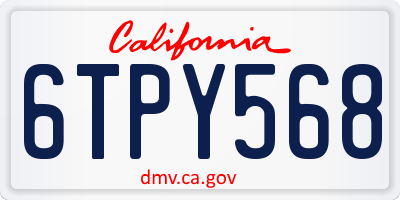 CA license plate 6TPY568