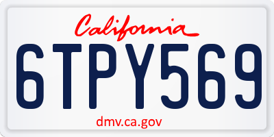 CA license plate 6TPY569