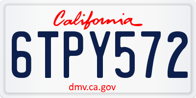 CA license plate 6TPY572