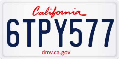 CA license plate 6TPY577