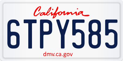 CA license plate 6TPY585