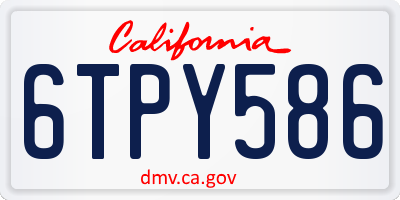 CA license plate 6TPY586