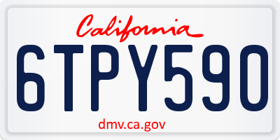 CA license plate 6TPY590