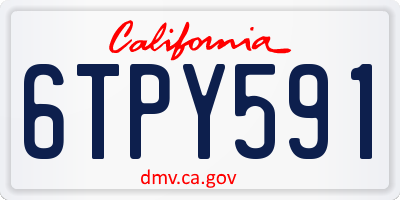 CA license plate 6TPY591