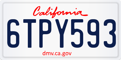 CA license plate 6TPY593