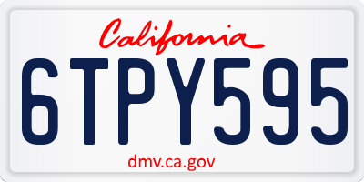 CA license plate 6TPY595