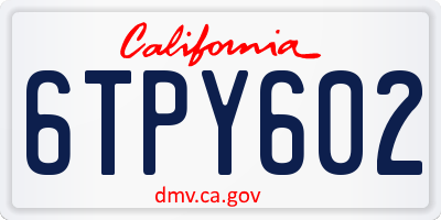 CA license plate 6TPY602