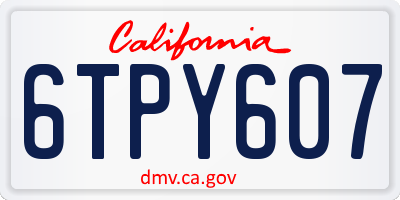 CA license plate 6TPY607