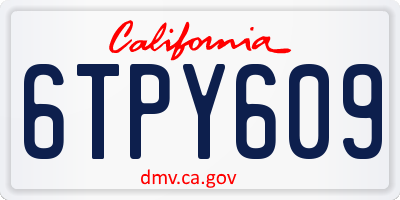 CA license plate 6TPY609