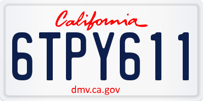 CA license plate 6TPY611