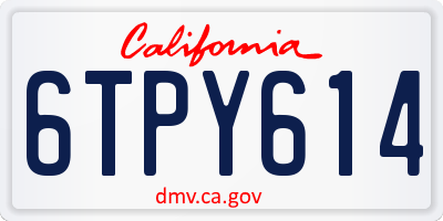 CA license plate 6TPY614