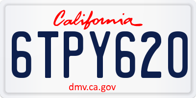 CA license plate 6TPY620