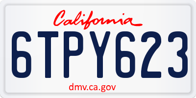 CA license plate 6TPY623