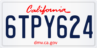 CA license plate 6TPY624