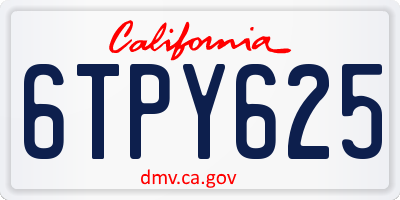 CA license plate 6TPY625