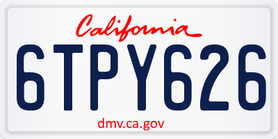 CA license plate 6TPY626