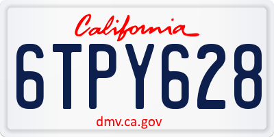 CA license plate 6TPY628