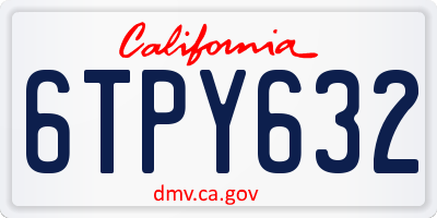 CA license plate 6TPY632
