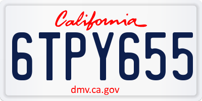 CA license plate 6TPY655