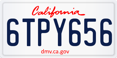 CA license plate 6TPY656